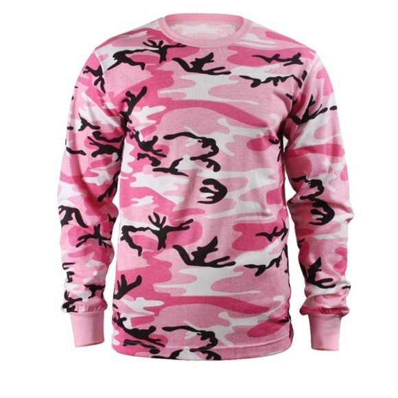 Rothco Tops - Rothco Pink Camouflage Unisex Long Sleeve Shirt Size Large